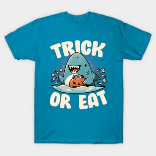 Trick or Eat - Dark Funny Shark Halloween Gift T-Shirt